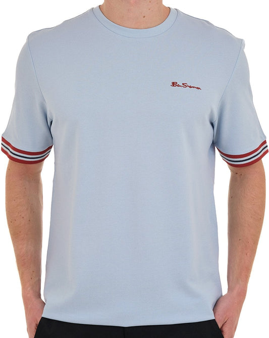 Ben Sherman Pique Tipped Tee Powder Blue