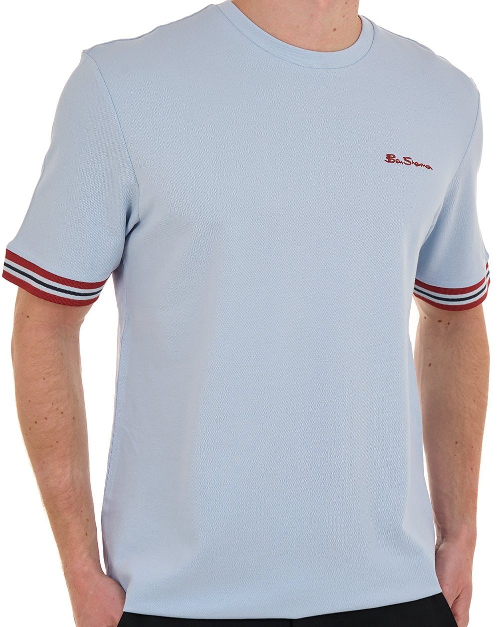 Ben Sherman Pique Tipped Tee Powder Blue