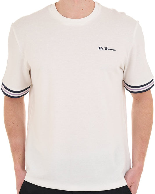 Ben Sherman Pique Tipped Tee Snow White
