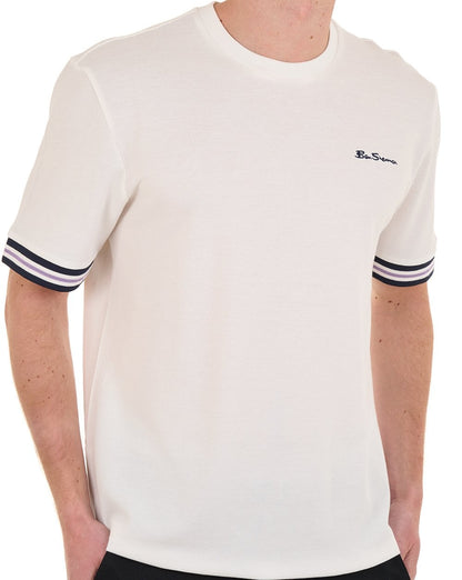 Ben Sherman Pique Tipped Tee Snow White
