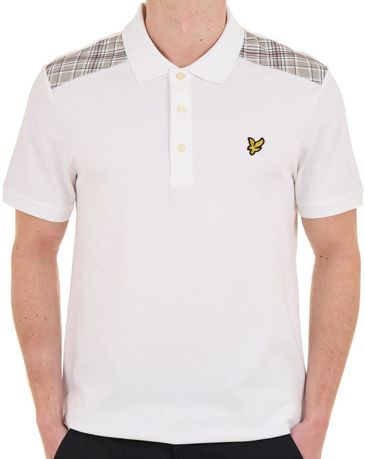 Lyle & Scott Check Panelled Polo White