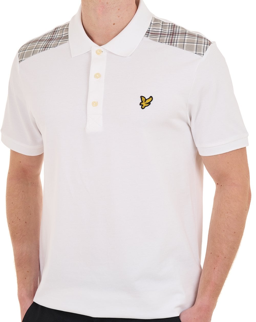 Lyle & Scott Check Panelled Polo White