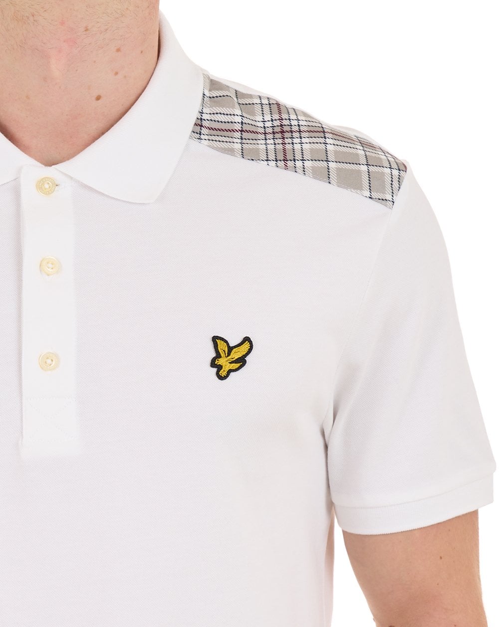Lyle & Scott Check Panelled Polo White