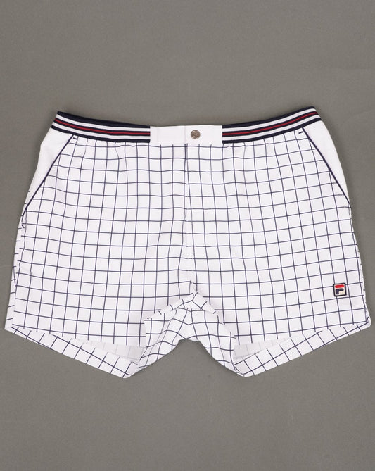 Fila Vintage High Tide Check Shorts White