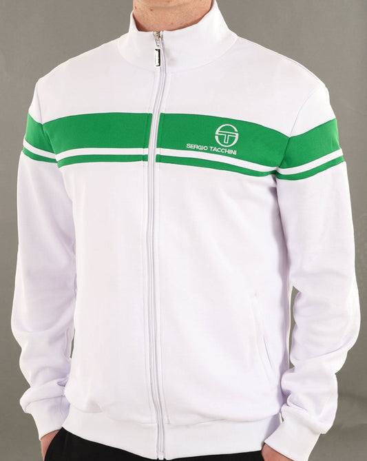 Sergio Tacchini Masters Track Top White / Fern Green