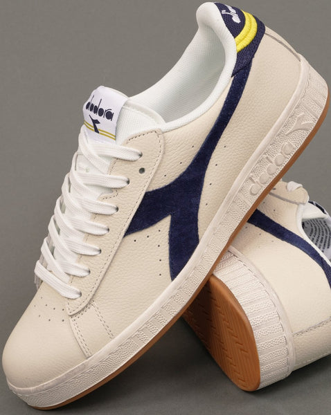 Diadora Game Low Waxed Jersey Trainers Off White / Navy