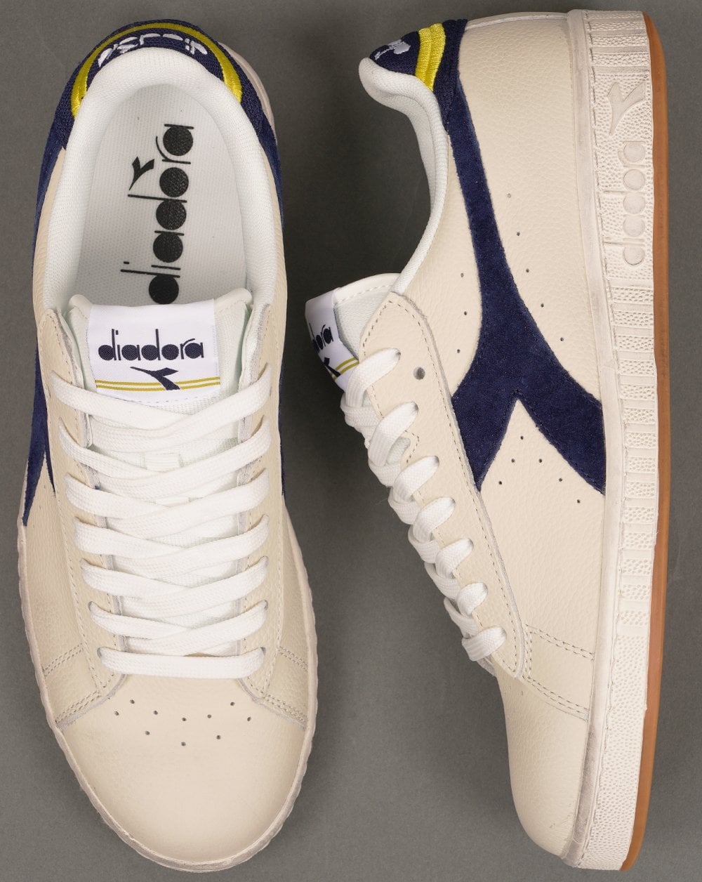 Diadora Game Low Waxed Jersey Trainers Off White / Navy