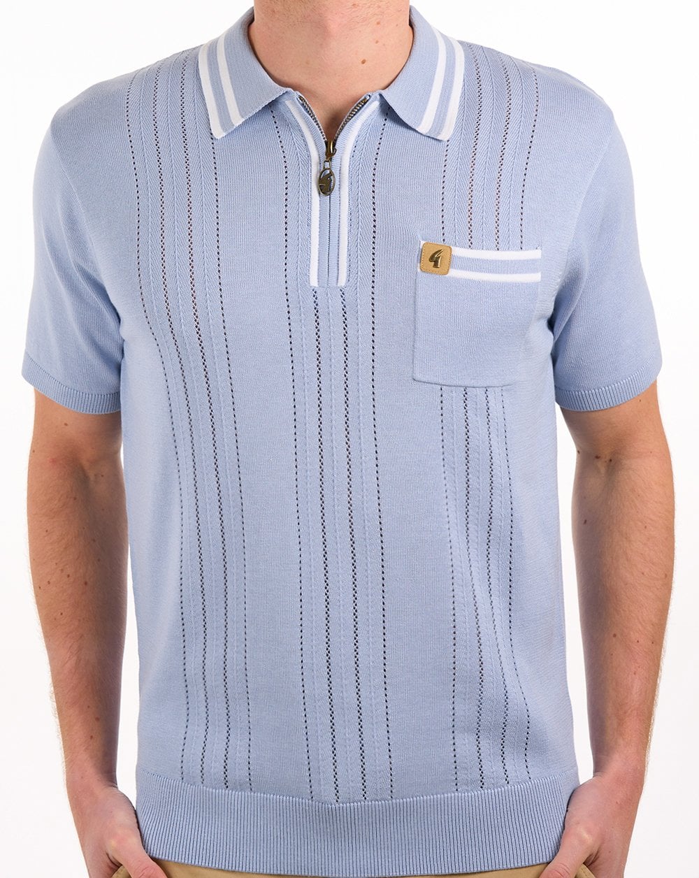 Gabicci Vintage Johnson Knit Polo Sky