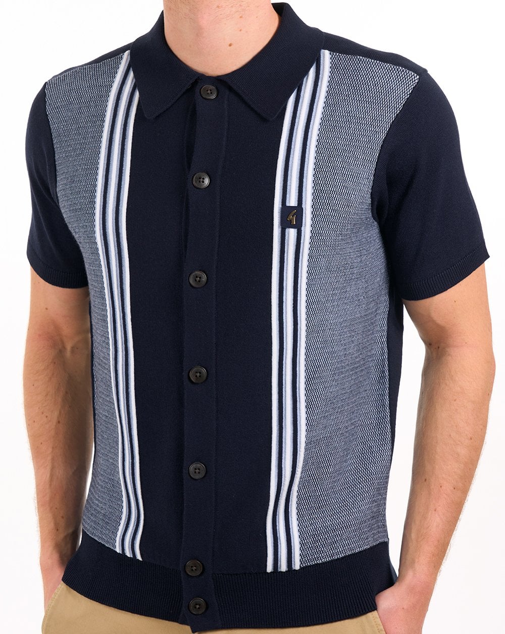 Gabicci Vintage Hanson Knit Polo Navy / Sky