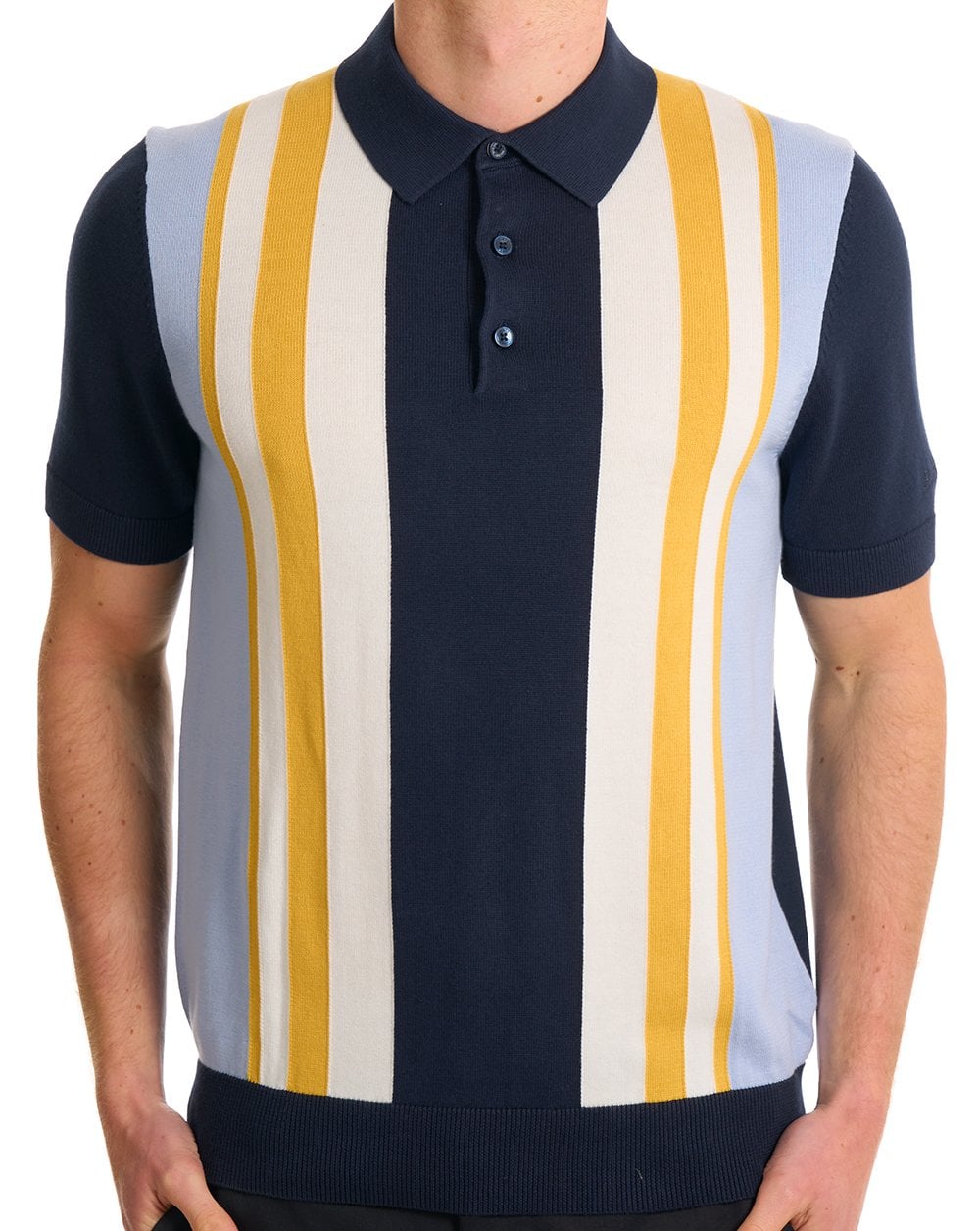 Ben Sherman Vertical Stripe Polo Dark Navy