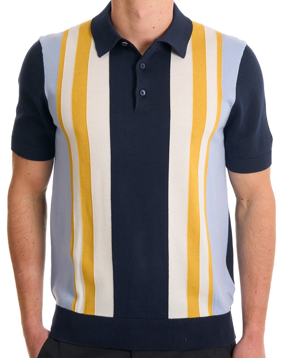 Ben Sherman Vertical Stripe Polo Dark Navy