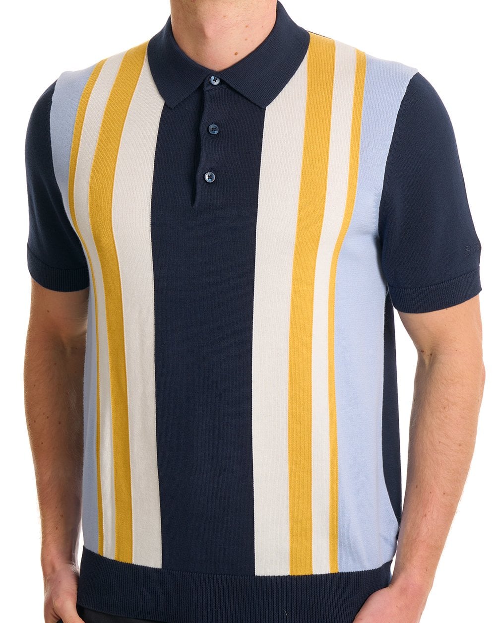 Ben Sherman Vertical Stripe Polo Dark Navy