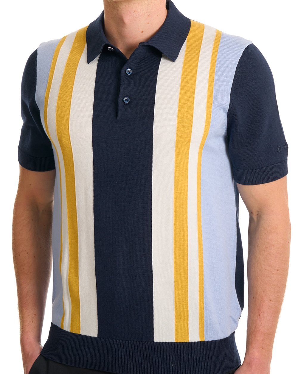 Ben Sherman Vertical Stripe Polo Dark Navy