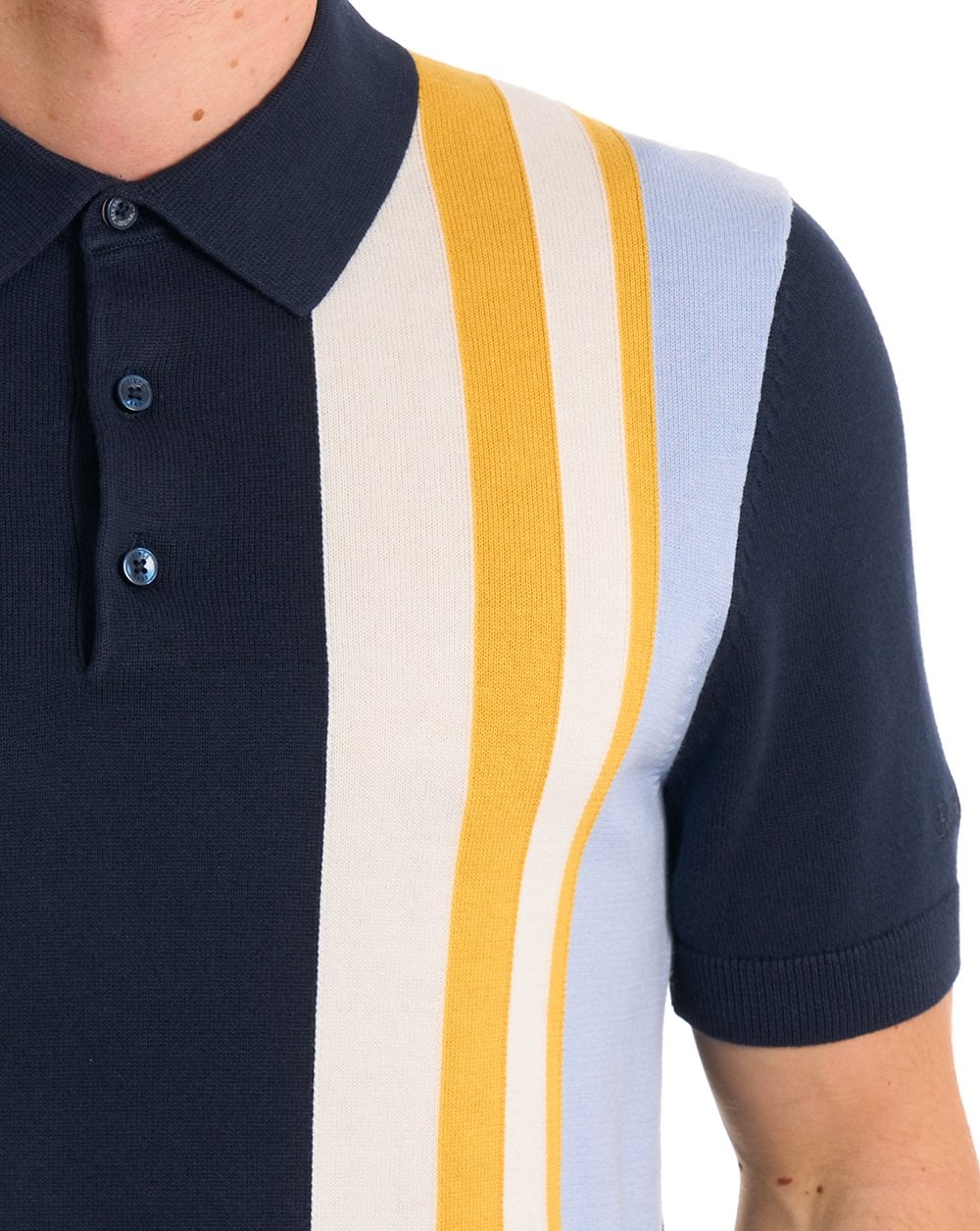 Ben Sherman Vertical Stripe Polo Dark Navy