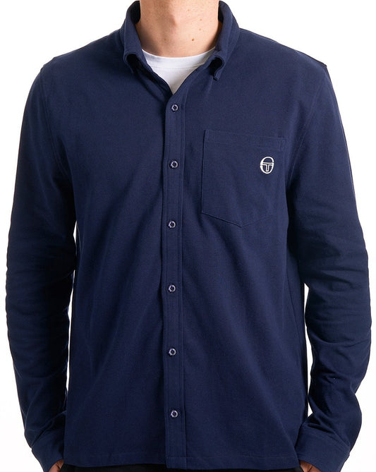 Sergio Tacchini Sergio Tacchini Lanz Pique Shirt Navy Blue