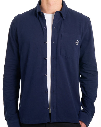 Sergio Tacchini Lanz Pique Shirt Navy Blue