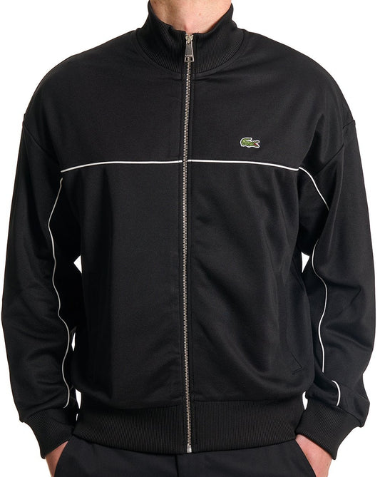 Lacoste Zipped Pique Track Top Black