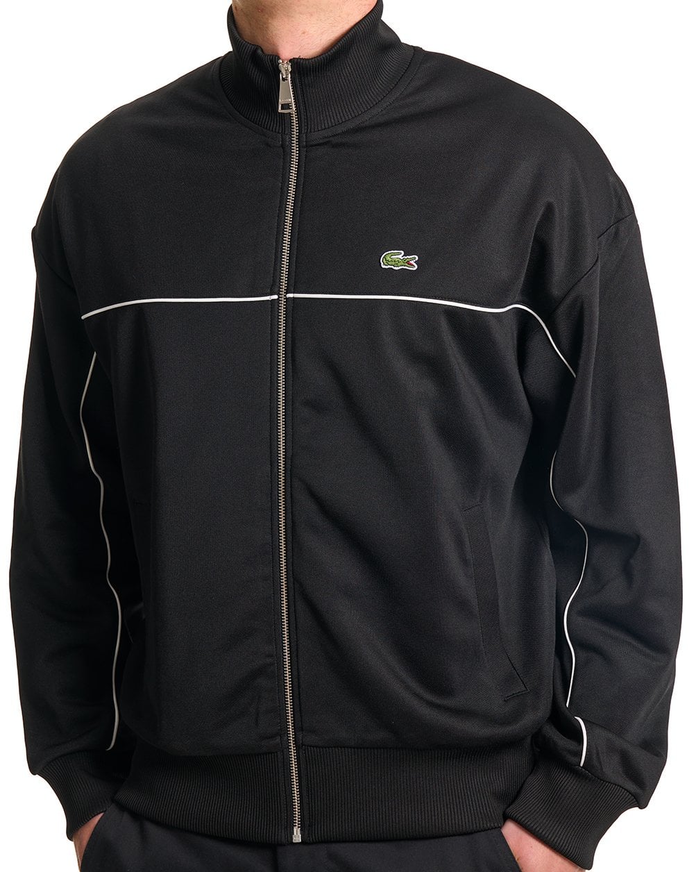 Lacoste Zipped Pique Track Top Black