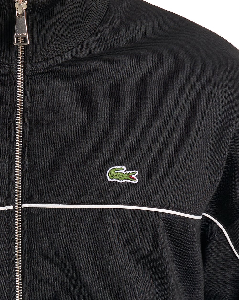 Lacoste Zipped Pique Track Top Black