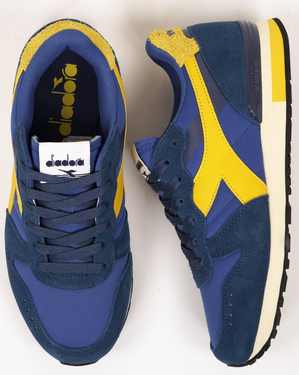 Diadora Camaro M2 Smooth Trainers Deep Blue Yellow