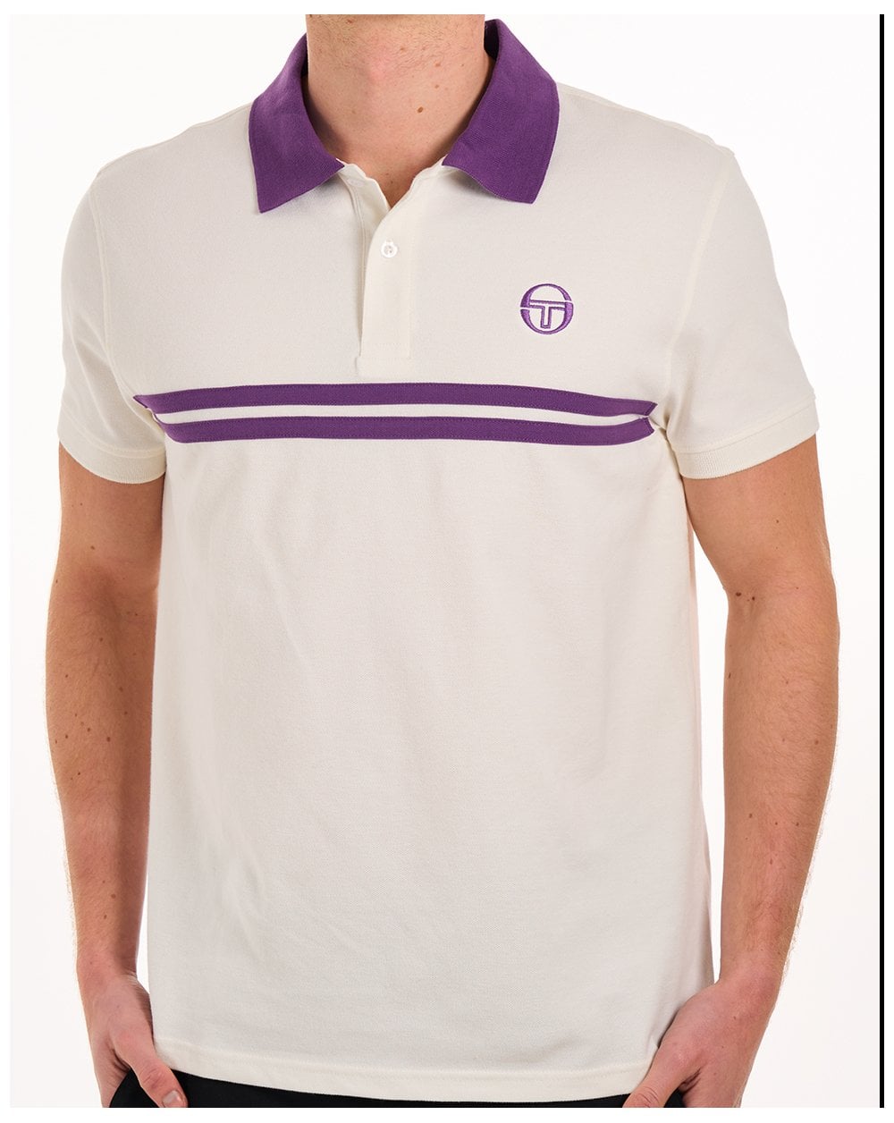 Sergio Tacchini Supermac Polo Shirt Gardenia/Purple