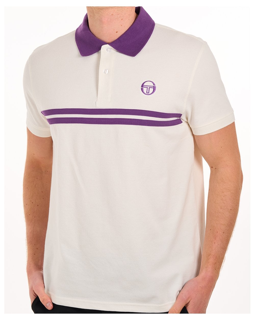 Sergio Tacchini Supermac Polo Shirt Gardenia/Purple