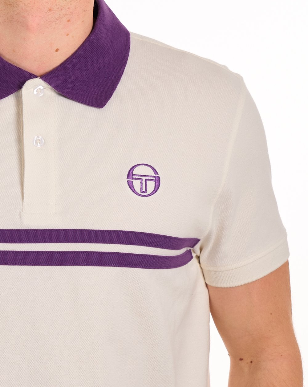 Sergio Tacchini Supermac Polo Shirt Gardenia/Purple