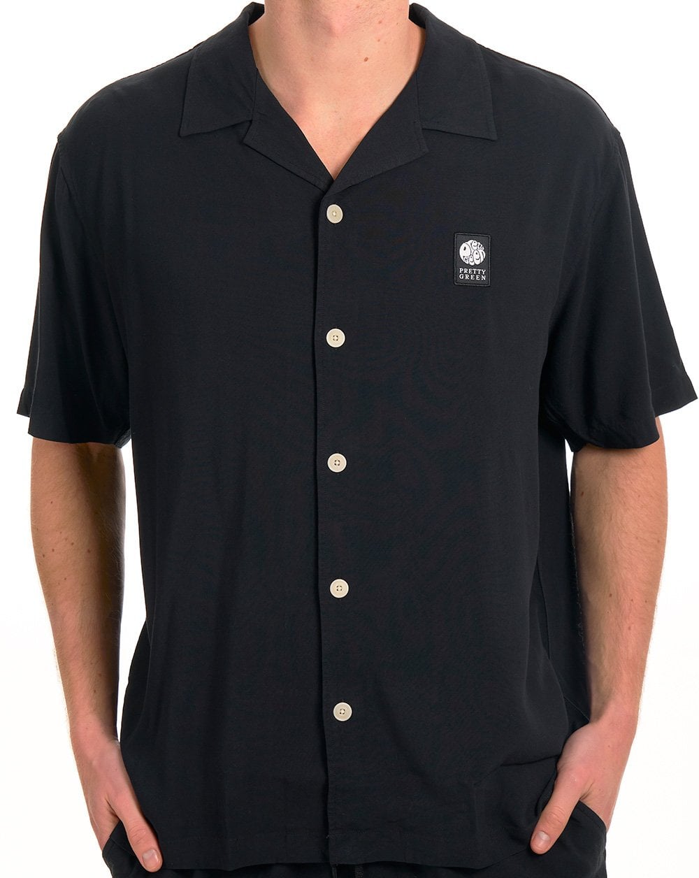 Pretty Green Islington Cuban Collar SS Shirt Black