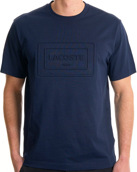 Lacoste Embossed Logo T Shirt Navy