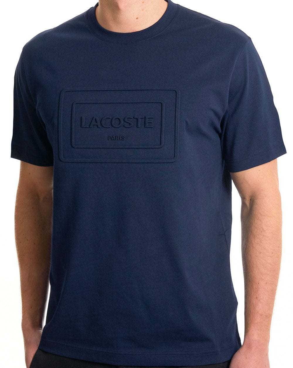 Lacoste Embossed Logo T Shirt Navy
