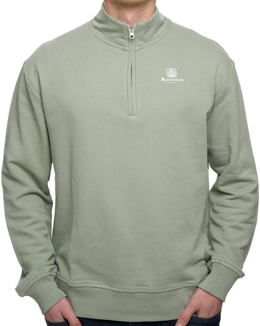 Aquascutum Half Zip Mock Neck Salvia