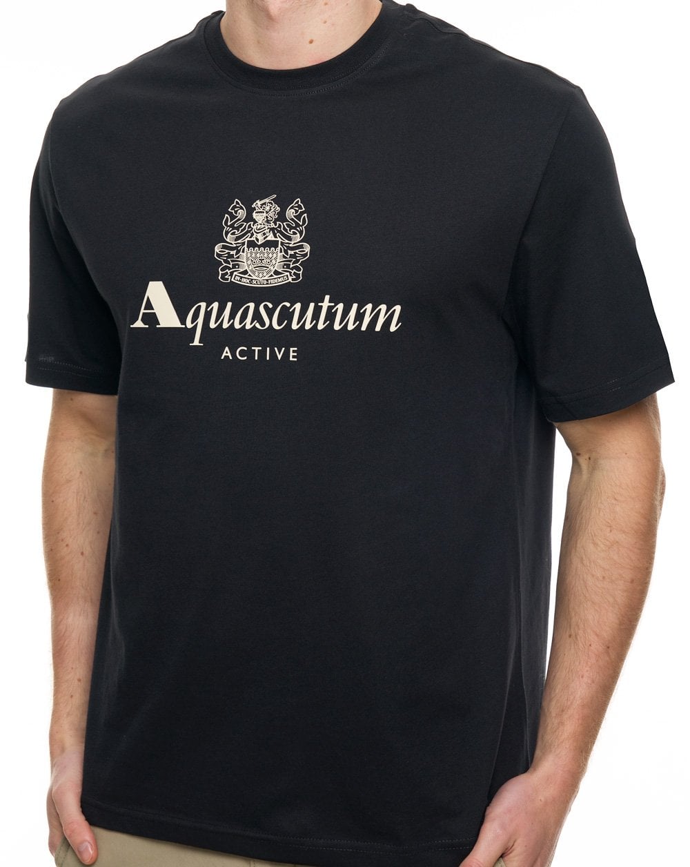 Aquascutum Big Logo T Shirt Black