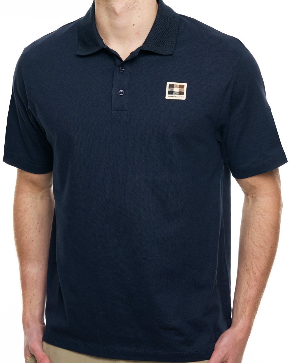 Aquascutum Pique Badge Polo Navy
