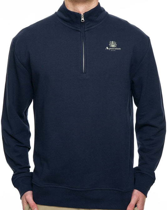 Aquascutum Half Zip Mock Neck Navy
