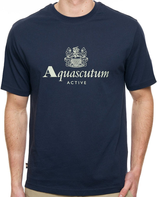 Aquascutum Big Logo T Shirt Navy