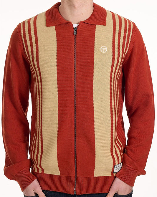 Sergio Tacchini Cipri Zip Cardigan Burnt Orange/Sand