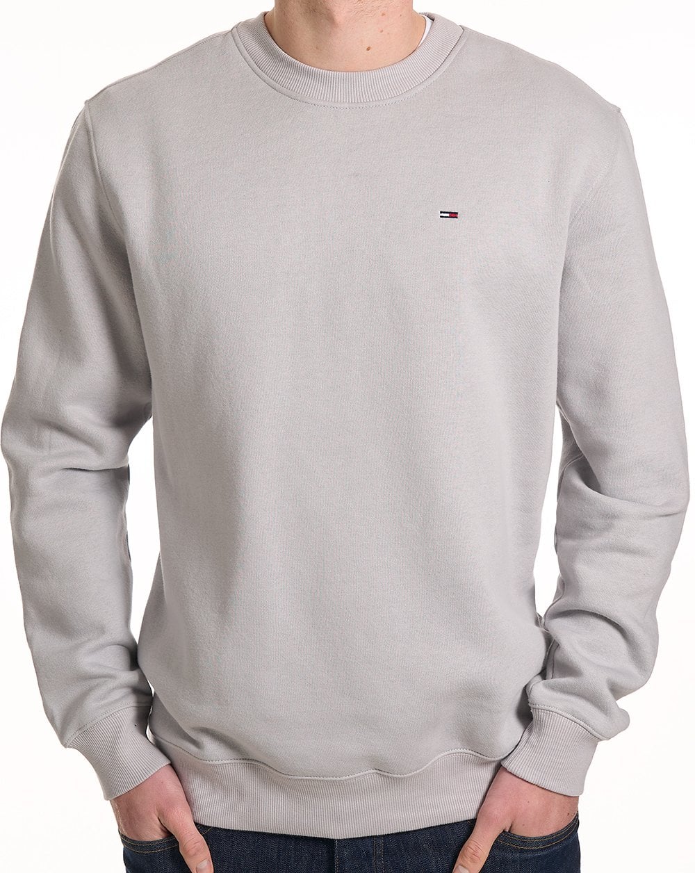 Tommy Jeans Flag Crew Sweatshirt Light Grey