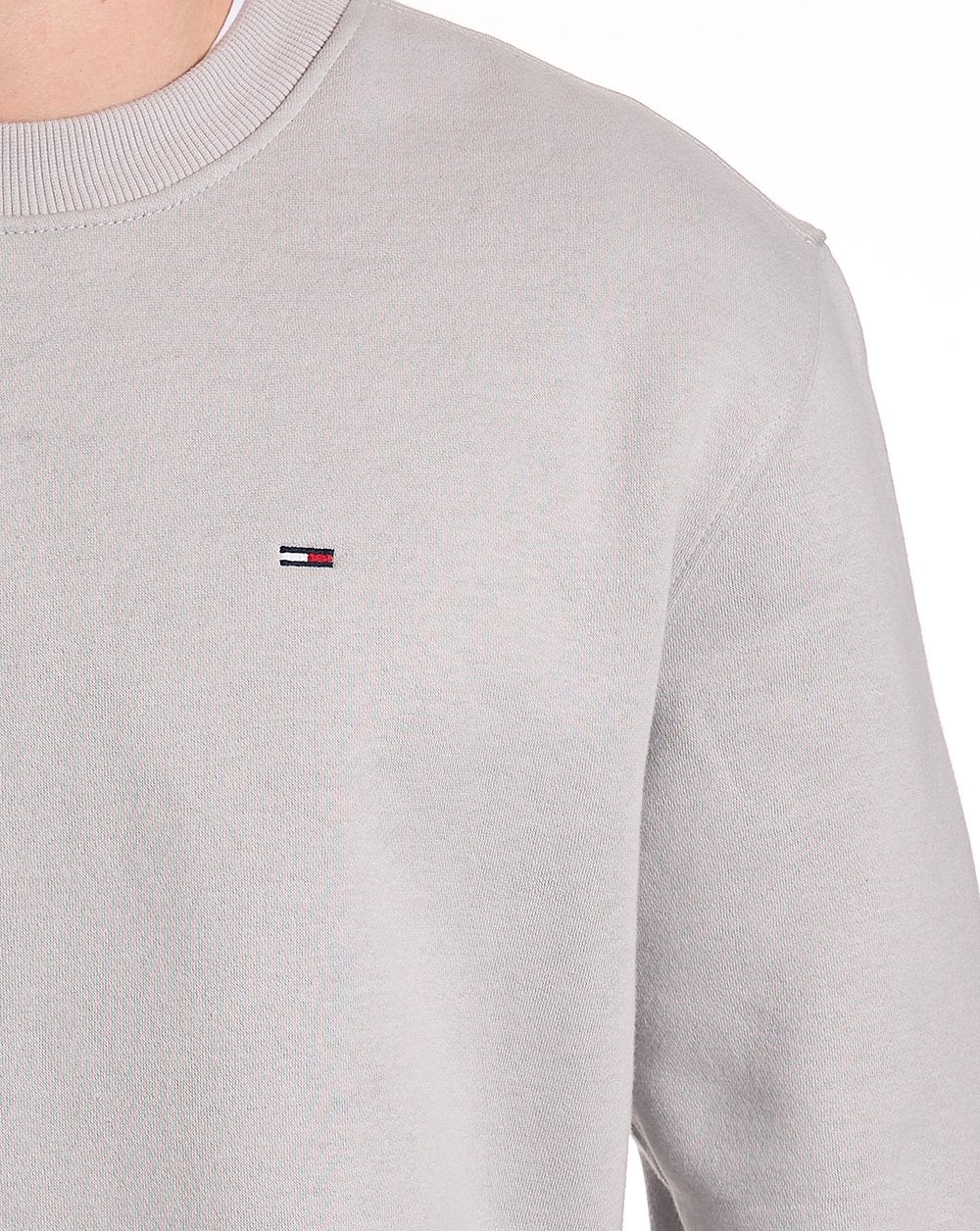 Tommy Jeans Flag Crew Sweatshirt Light Grey