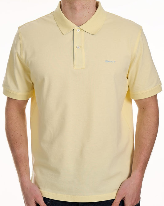 Gant Contrast Collar Polo Shirt Vanilla Yellow