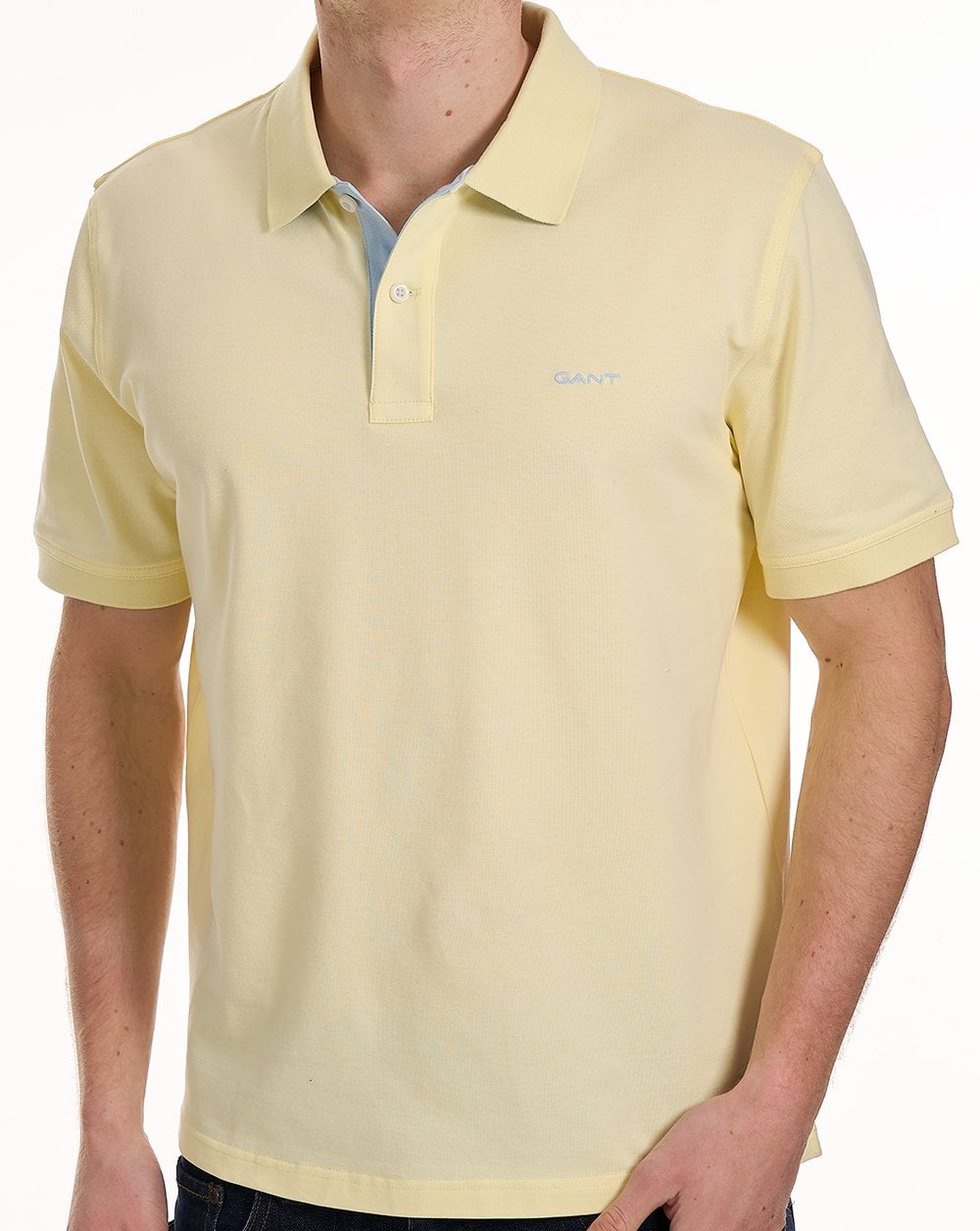 Gant Contrast Collar Polo Shirt Vanilla Yellow