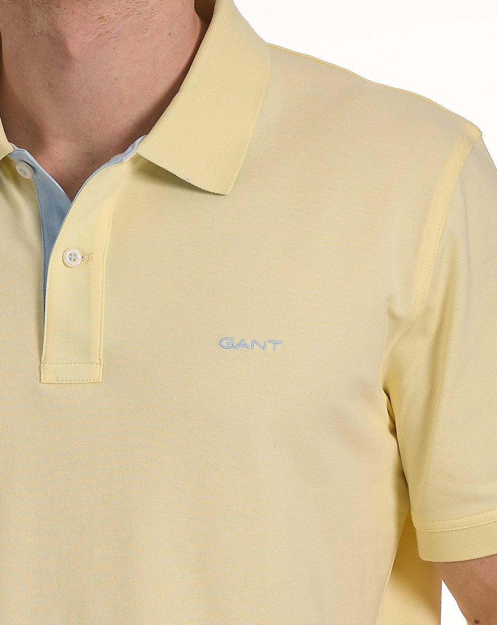 Gant Contrast Collar Polo Shirt Vanilla Yellow