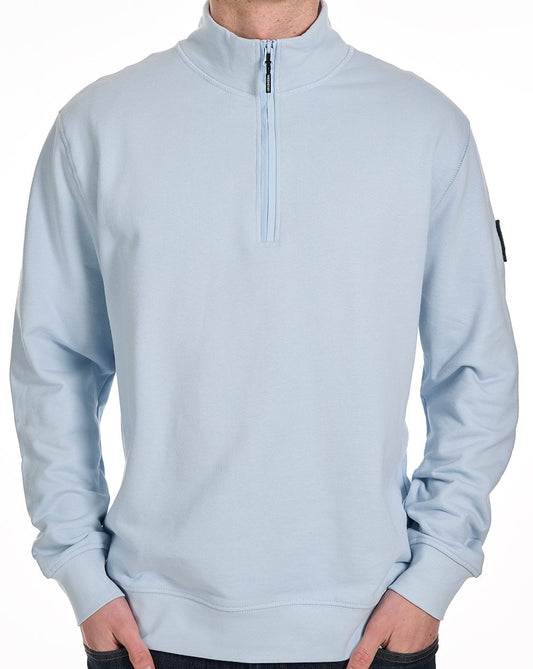 Weekend Offender Kraviz 1/2 Zip Sweat Sky Blue
