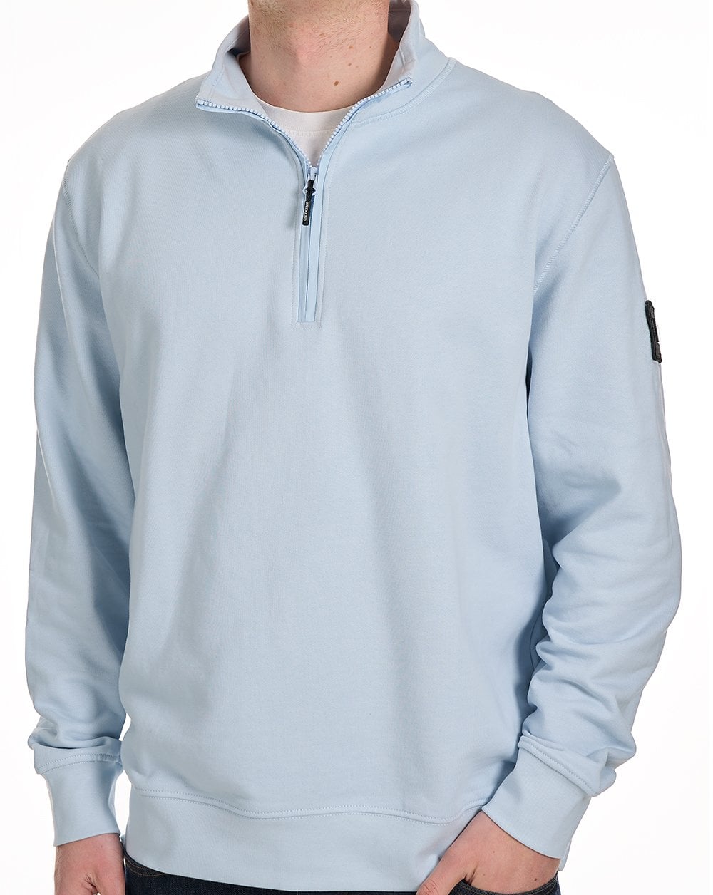 Weekend Offender Kraviz 1/2 Zip Sweat Sky Blue