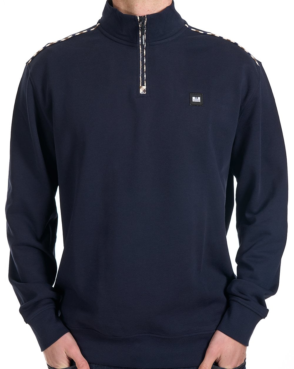 Weekend Offender Matisa Quarter Zip Sweatshirt Navy