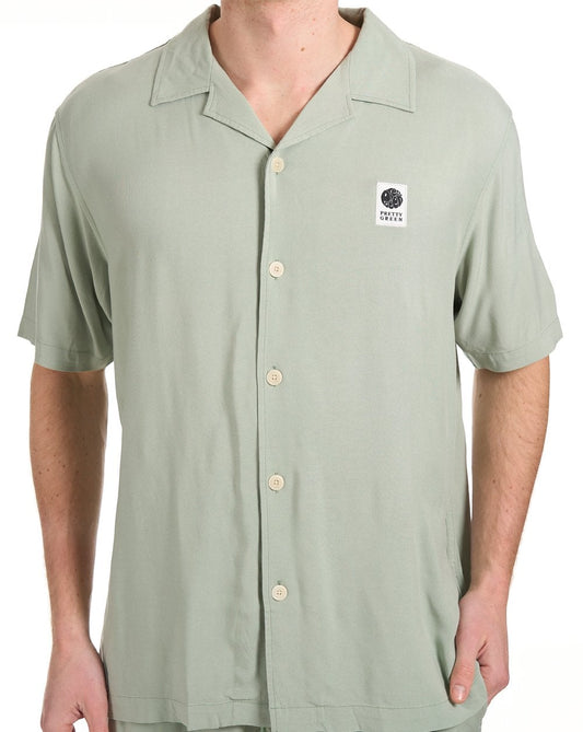 Pretty Green Islington Cuban Collar SS Shirt Light Green