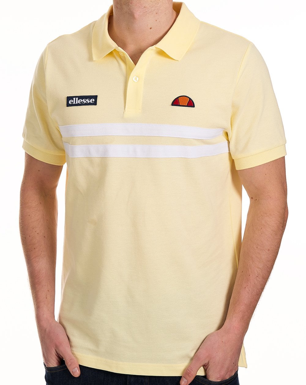 Ellesse Rimini Polo Shirt Light Yellow / White