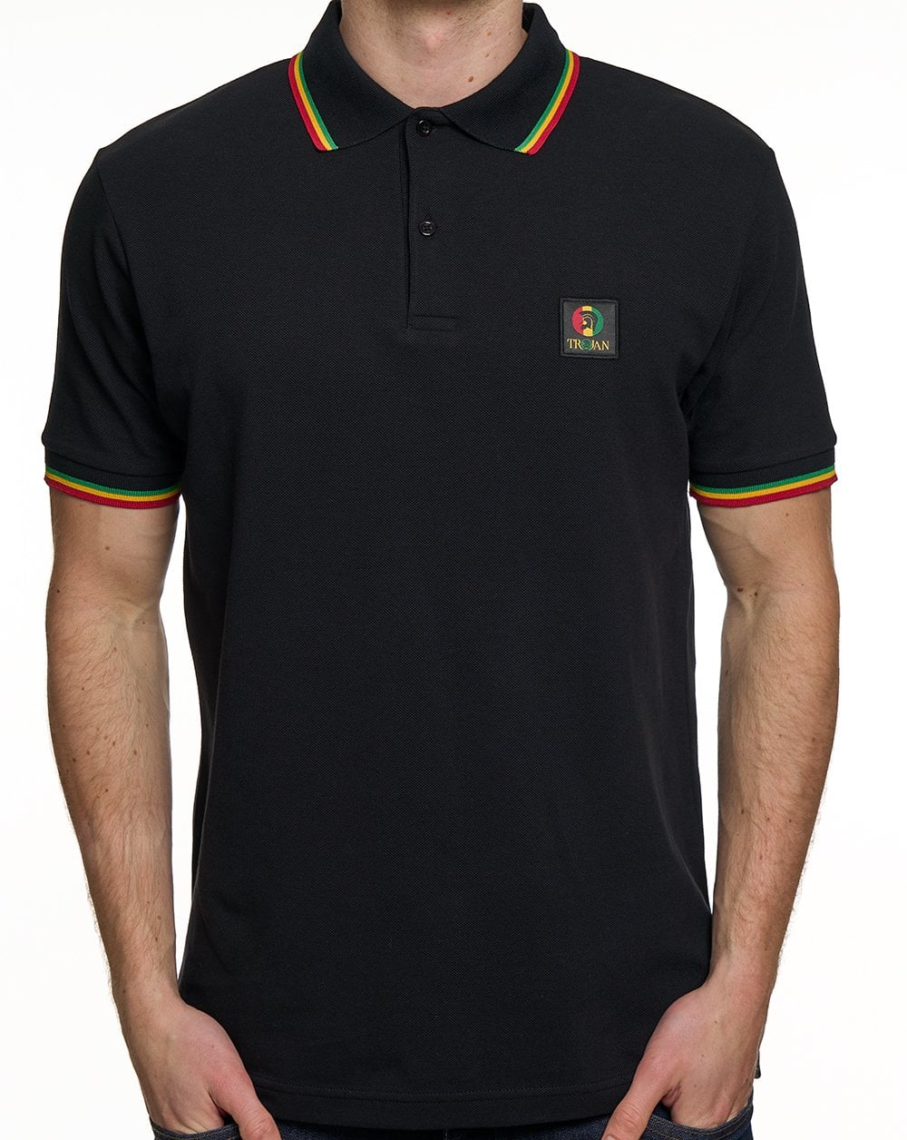 Trojan Flag Badge Pique Polo Rasta