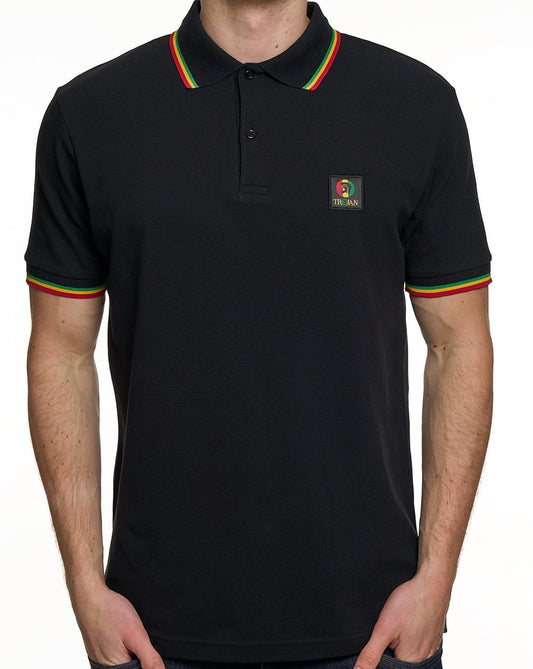 Trojan Flag Badge Pique Polo Rasta