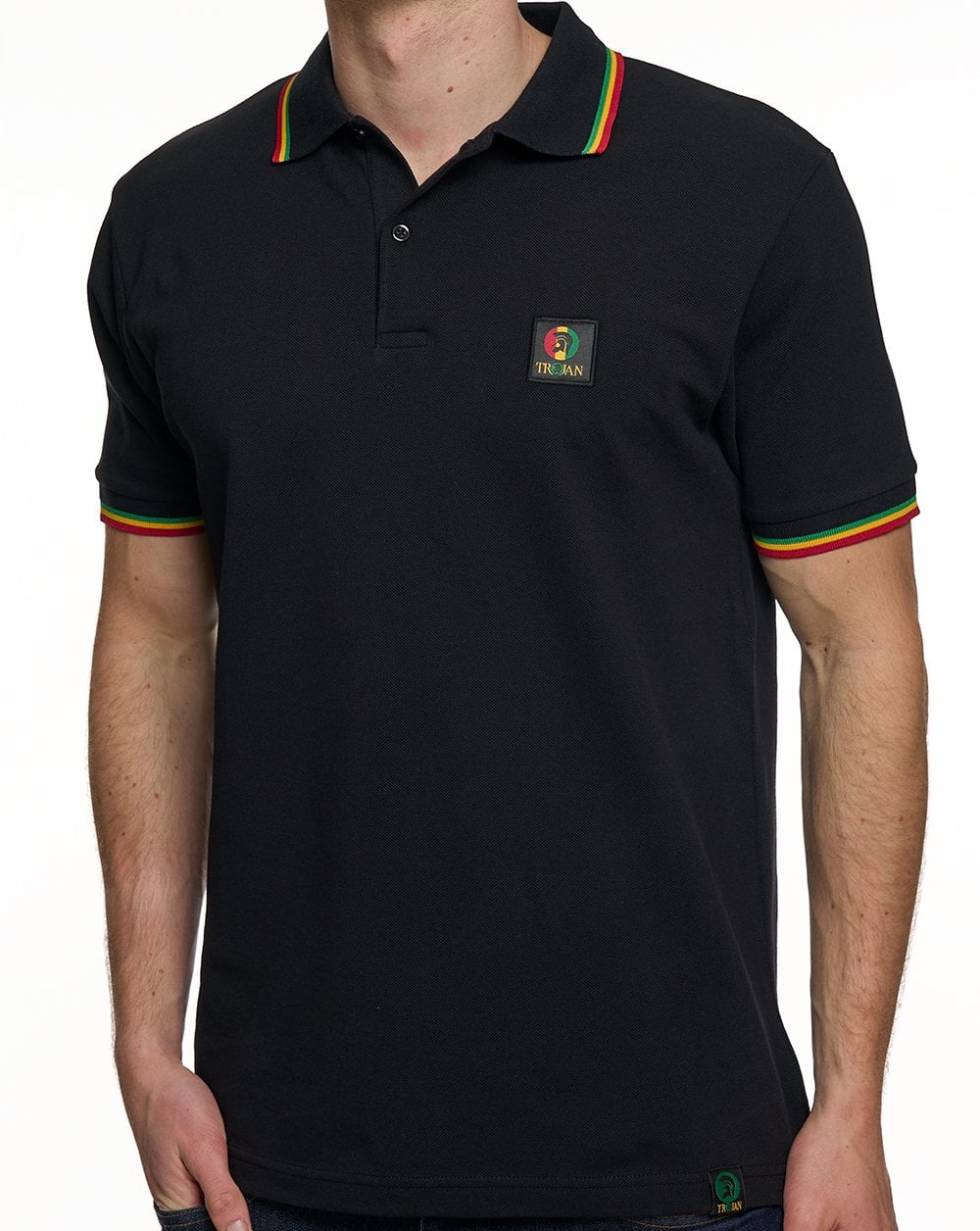 Trojan Flag Badge Pique Polo Rasta