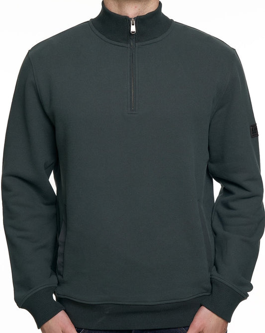 Barbour International Ehan Half Zip Sweatshirt Forest Green